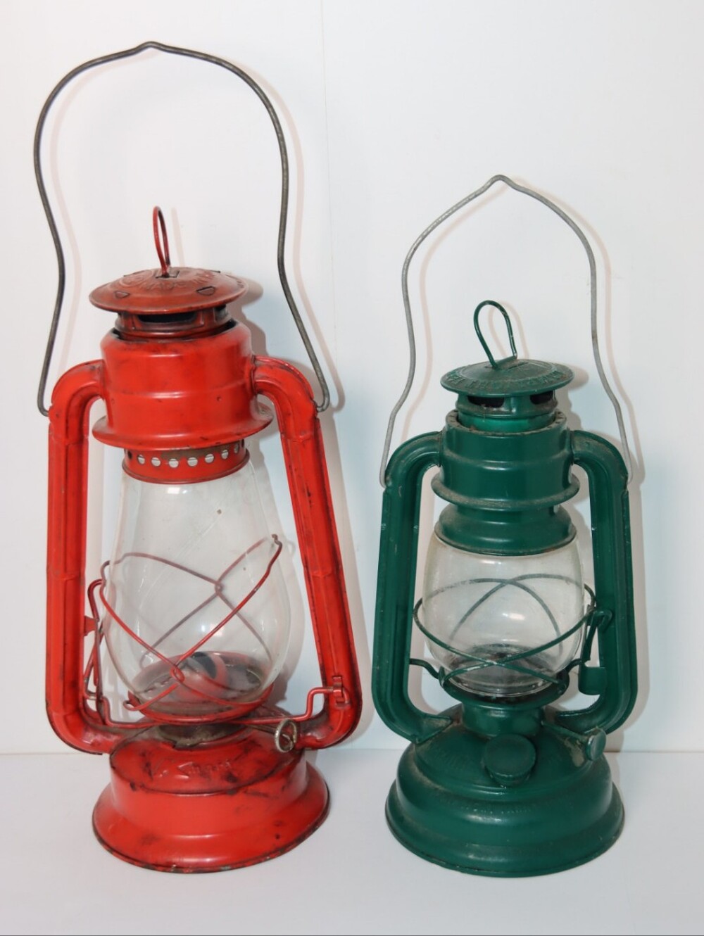 Pair Of Vintage 10" & 12" Lanterns